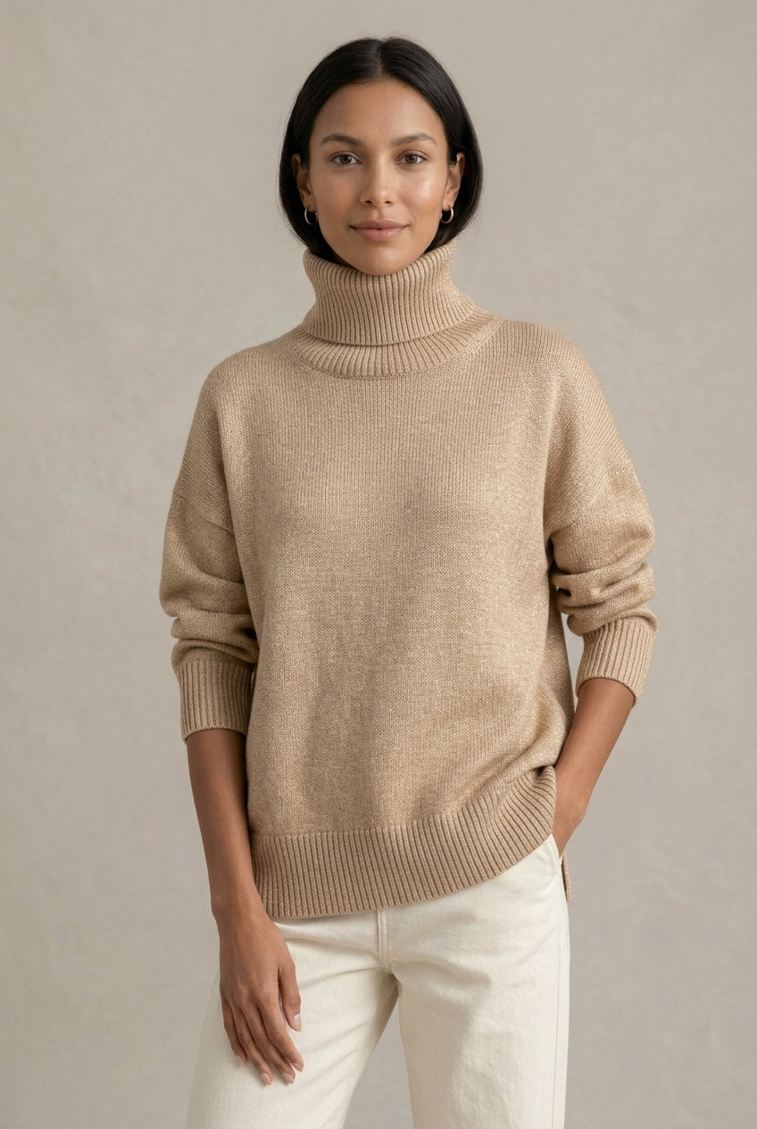 Oversized coltrui van kasjmier voor dames – Khaki
