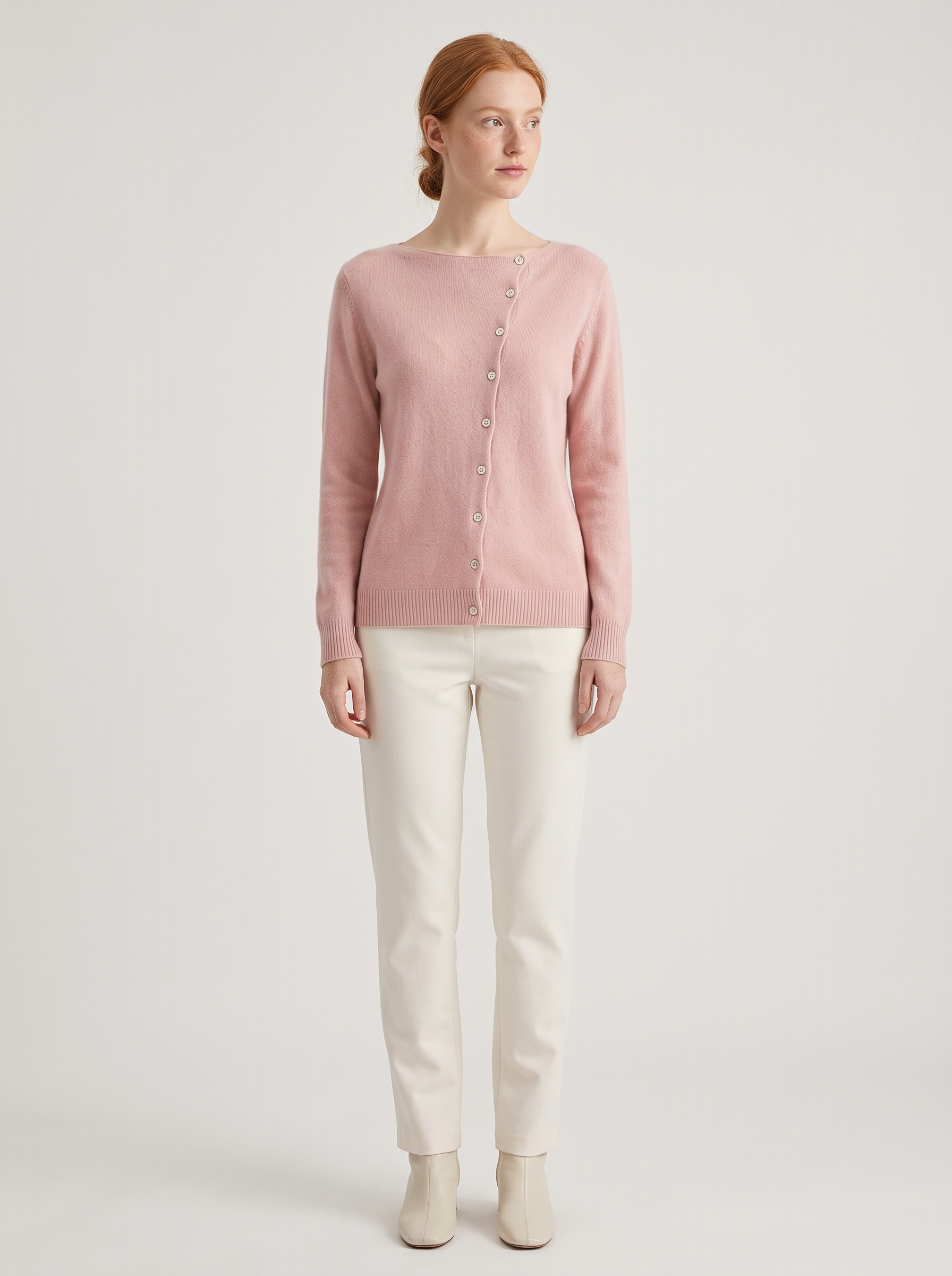 Gebreide Dames Cardigan met Knoopsluiting en Zachte Pasvorm – Roze