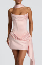 Sanne mini jurk dames blush roze vooraanzicht